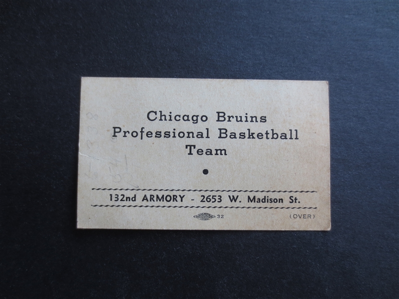 1941 Chicago Bruins NBL Pro Basketball Pocket Schedule RARE!