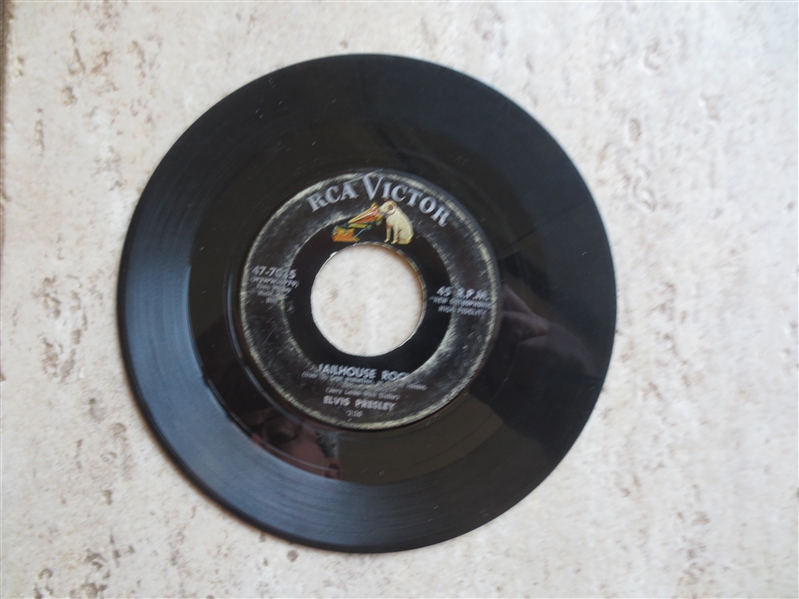 Elvis Presley Jailhouse Rock/Treat Me Nice Original 45 RPM Record RCA Victor