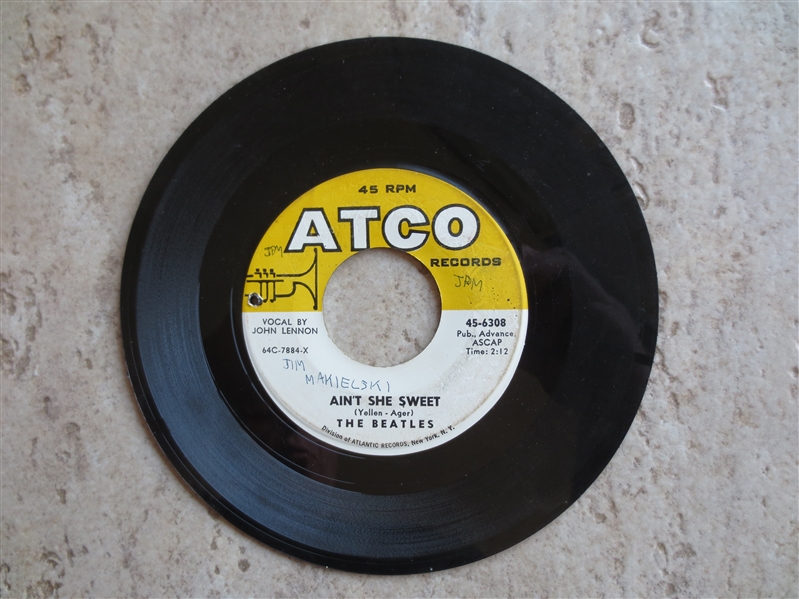 The Beatles Ain't She Sweet/Nobody's Child Original 45 RPM Record by Atco Records  RARE!