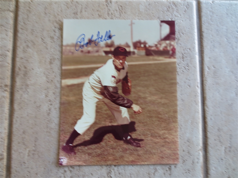 (3) different Autographed Baseball Hall of Famer 8 x 10 Color Photos: Perry, Feller, Robinson