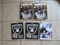 (5) 1980s Los Angeles Raiders Football Softcover Books and 1986 Program vs. San Diego Chargers