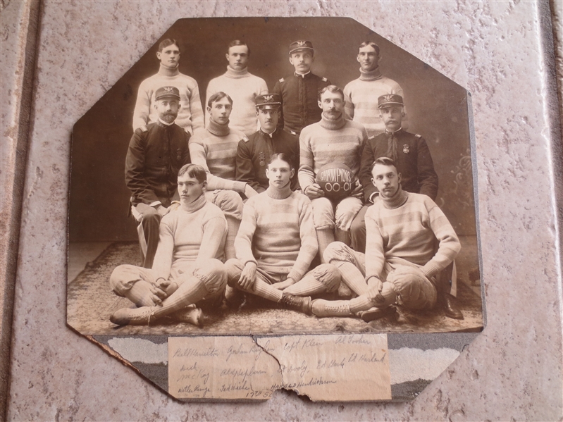 1900-01 17th Separate Company Basketball Cabinet Photo with players listed 9.5 x 9  WOW!