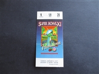 1977 Super Bowl XI Football Ticket  Oakland Raiders vs. Minnesota Vikings