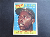 1958 Topps Hank Aaron All Star Baseball Card in Great Shape #488