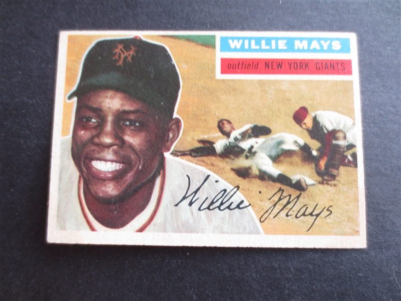 1956 Topps Willie Mays Baseball Card #130 in Great Shape!