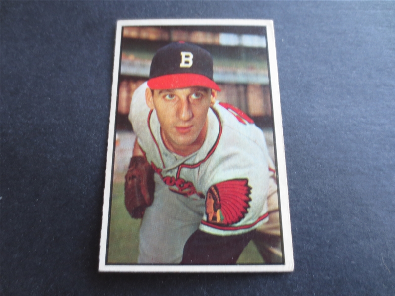 1953 Bowman Color Warren Spahn Baseball Card #99 in Great Shape!