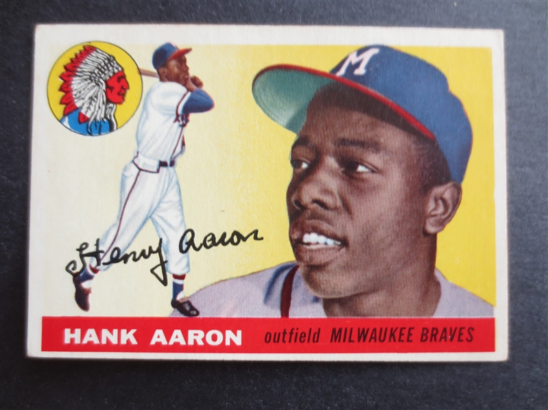 1955 Topps Hank Aaron Baseball Card #47 in Great Shape!