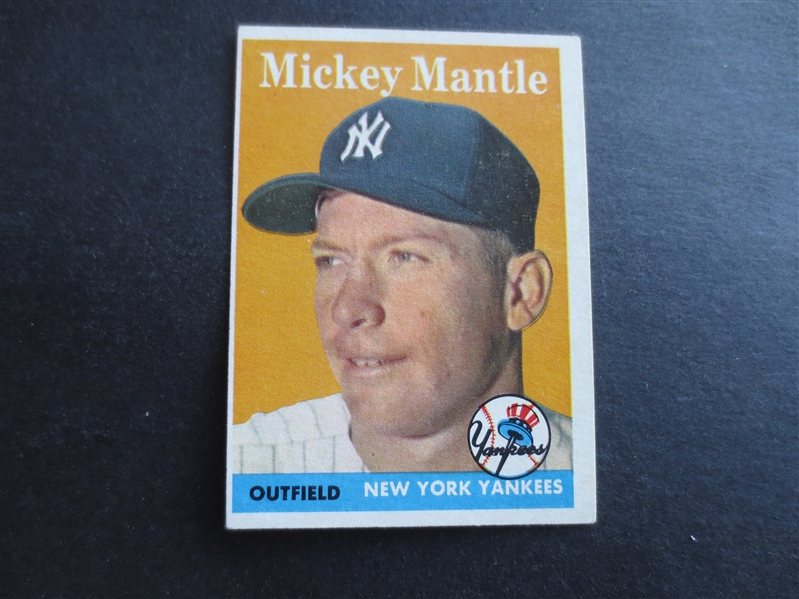 1958 Topps Mickey Mantle Baseball Card #150 in Great Shape!