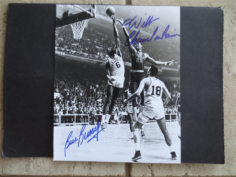 Autographed Bill Russell and Wilt Chamberlain 8 x 10 Photo  WOW!