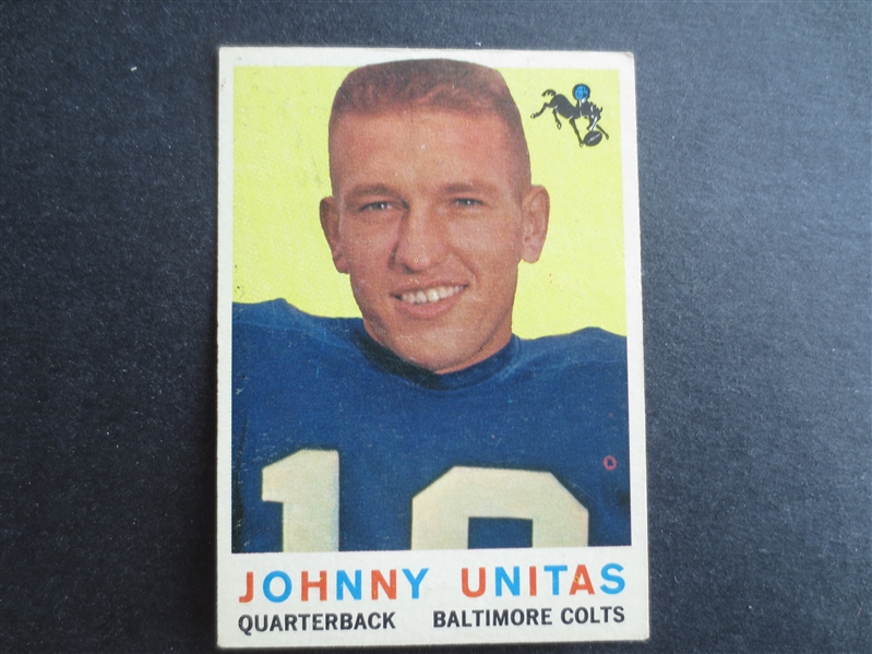 1959 Topps Johnny Unitas Football Card #1 in Great Shape!