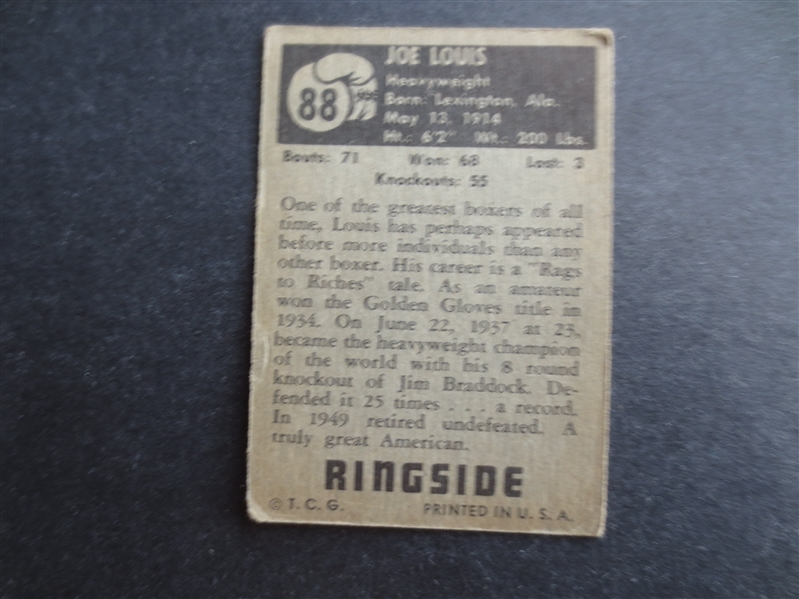 1951 Topps Ringside Joe Louis Boxing Card in affordable condition!