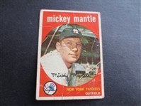 1959 Topps Mickey Mantle Baseball Card #10 in affordable condition!