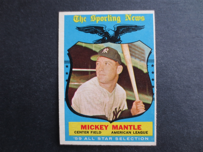 1959 Topps Mickey Mantle Sporting News All Star Baseball Card #564 in Very Nice Shape!