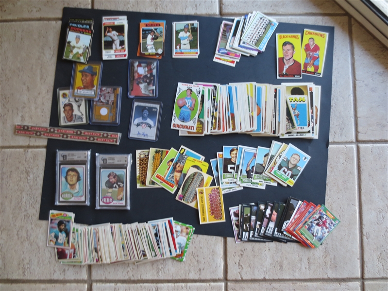 DEALER/COLLECTOR MONSTER CARD LOT---Mostly Baseball Cards---Over 2500 Cards including hundreds of PSA & Raw HOFers