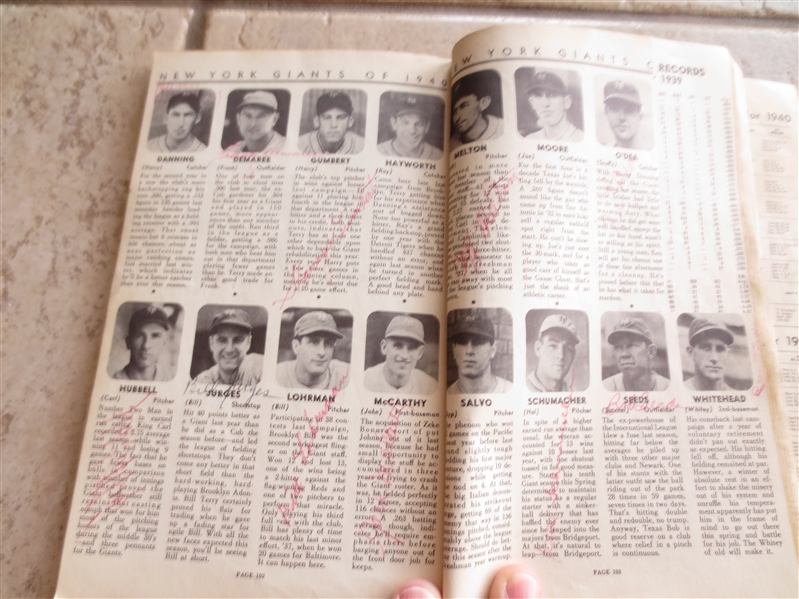Autographed 1940 Who's Who in Baseball Book with Tons of Autographs including Durocher, Hubbell, Reese, Myer, Milan, Bluege, Trout, Rowe, Danning, Camilli, and more!