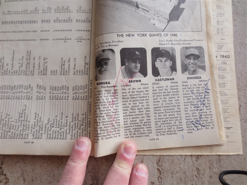 Autographed 1940 Who's Who in Baseball Book with Tons of Autographs including Durocher, Hubbell, Reese, Myer, Milan, Bluege, Trout, Rowe, Danning, Camilli, and more!