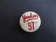 1957 New York Yankees Pin Mickey Mantle Triple Crown Year 2" across