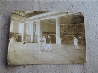 1908 Columbia University Basketball Team Practice Type 1 Photo George Bain Culver 5" x 7"