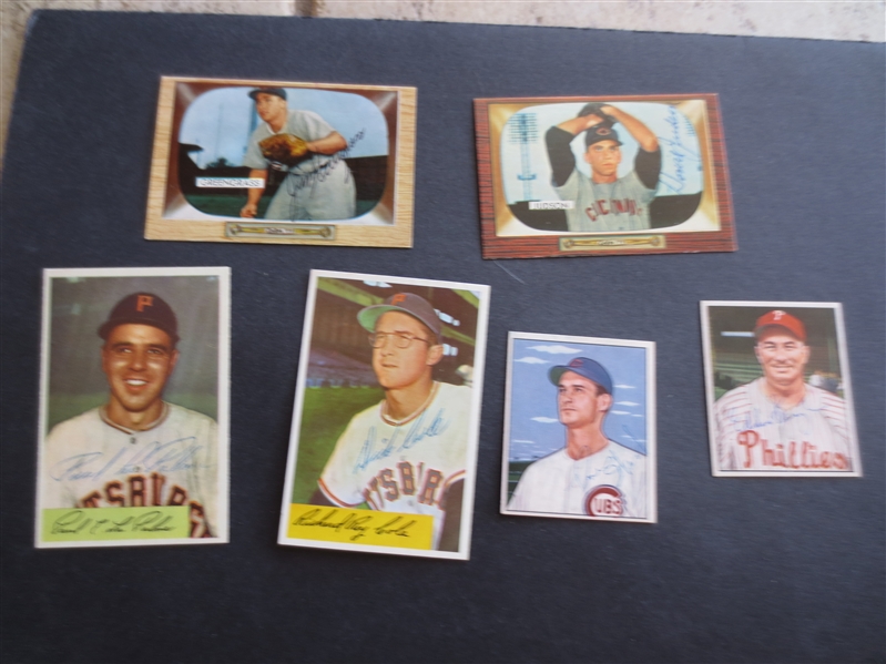 (6) different Autographed 1950-55 Bowman Baseball Cards in Great Shape!