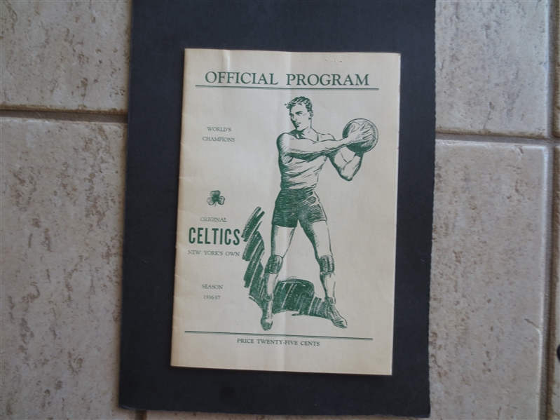 1936-37 Original New York Celtics World's Champions Basketball Yearbook Program  VERY RARE!