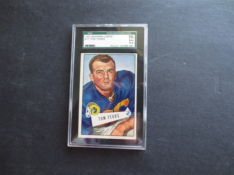 1952 Bowman Large Tom Fears SGC 70 EX+ 5.5 Football Card #13