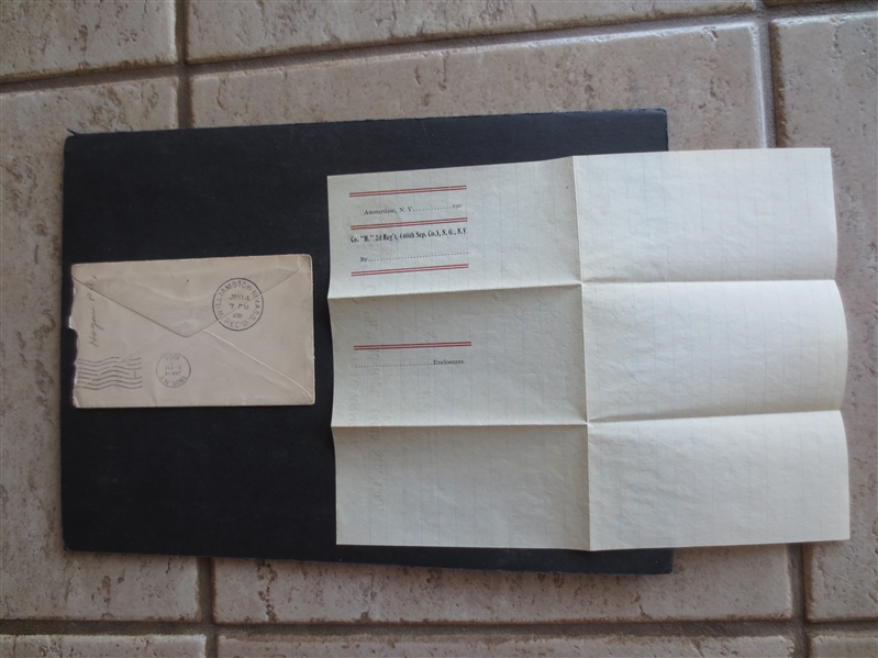 1904 State Armory Pro Basketball Letter Company H 46th Separate Company Amsterdam, NY    RARE!