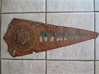 1910s New York State University Aggies (Farmingdale) Leather Football Pennant  26"  RARE!
