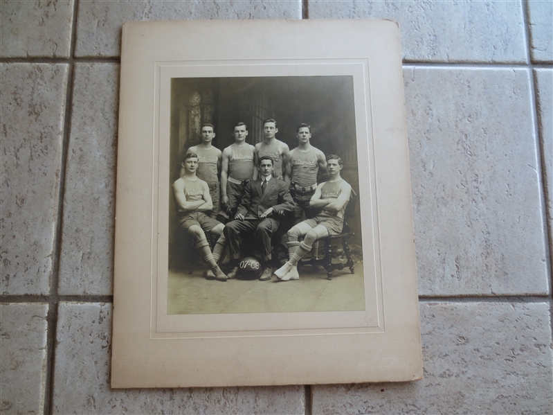 1907-08 Nationals Pro Basketball Cabinet Photo  13 x 10.5 in Beautiful Shape