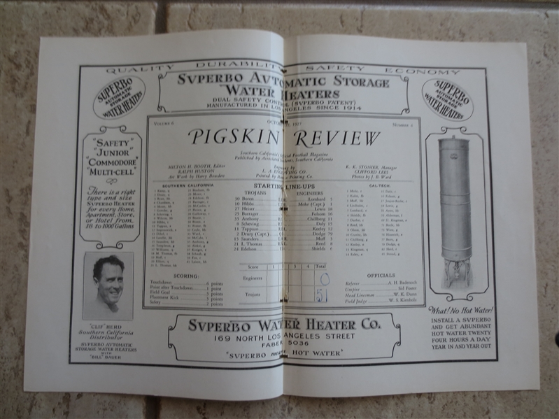 1927 USC vs. Cal Tech Football Program