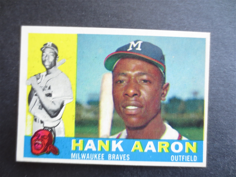 1960 Topps Hank Aaron Baseball Card #300 in Beautiful Shape!    JZ