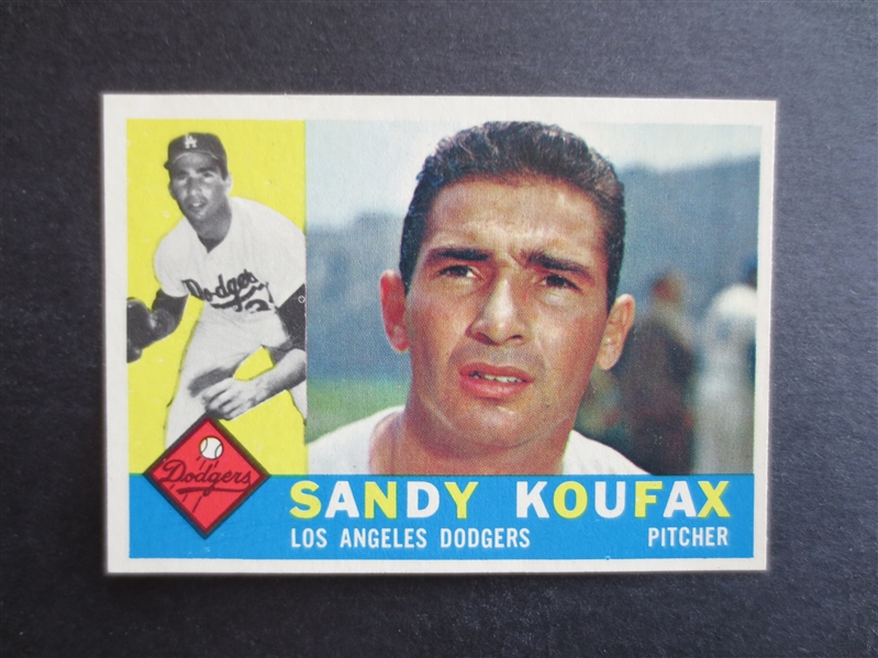 1960 Topps Sandy Koufax Baseball Card #343 in Beautiful Shape!     JZ