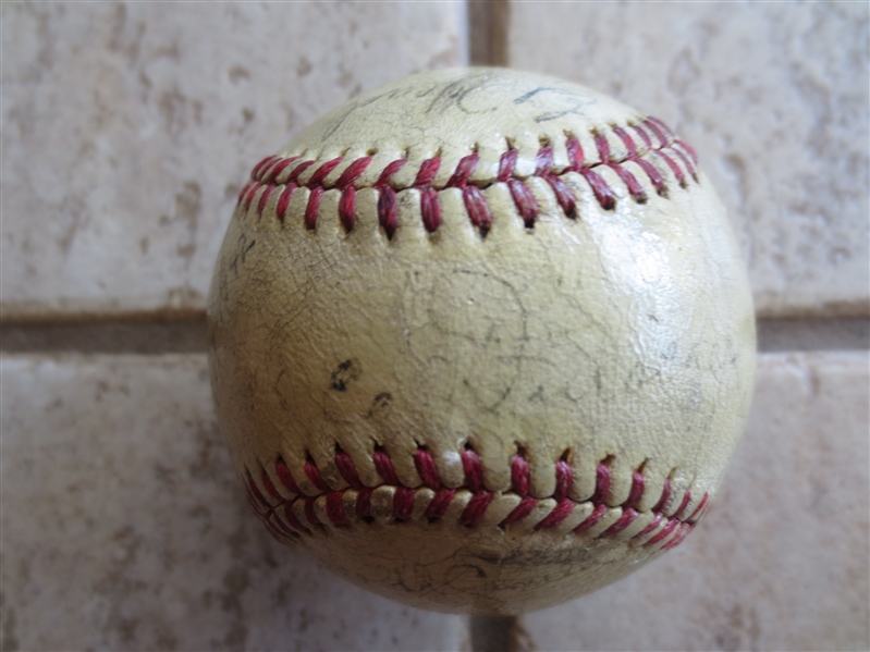 Autographed 1942 Brooklyn Dodgers Team Baseball with 19 signatures including Pee Wee Reese, Reiser, Arky Vaughan, Medwick, Herman, Camilli and more     6