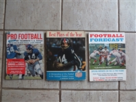 (3) different 1962 and 1963 Pro Football Magazines and Book  Y.A. Tittle Covers