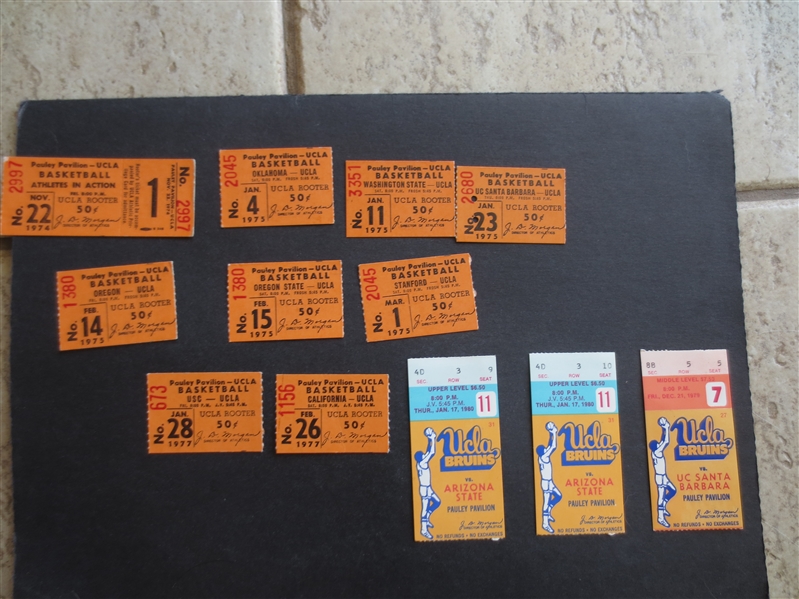 (12) 1974-80 UCLA Basketball Tickets