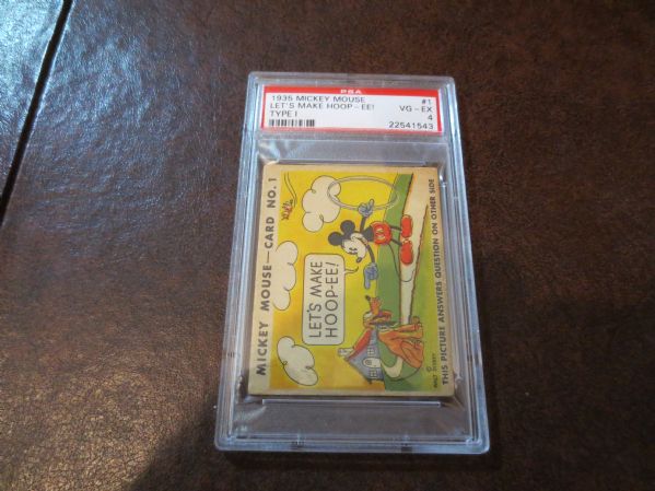 Lot Detail - 1935 Gum Mickey Mouse R89 PSA 4 #1 Let's Make Hoop-EE ...