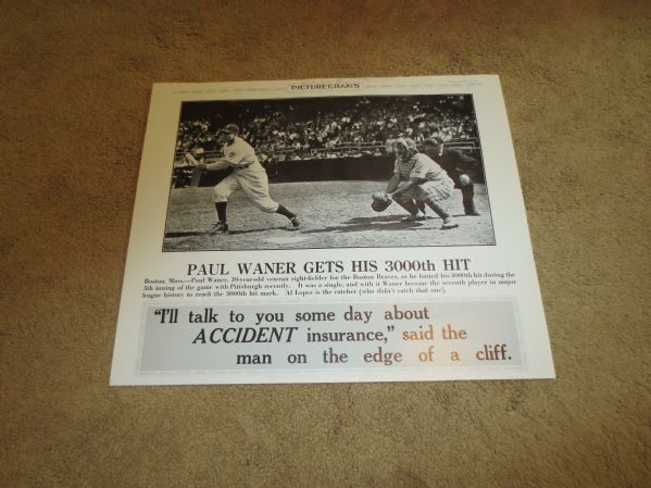 Lot Detail - (3) 1940's Picturegrams Paul Waner Babe Ruth Yankees AL ...