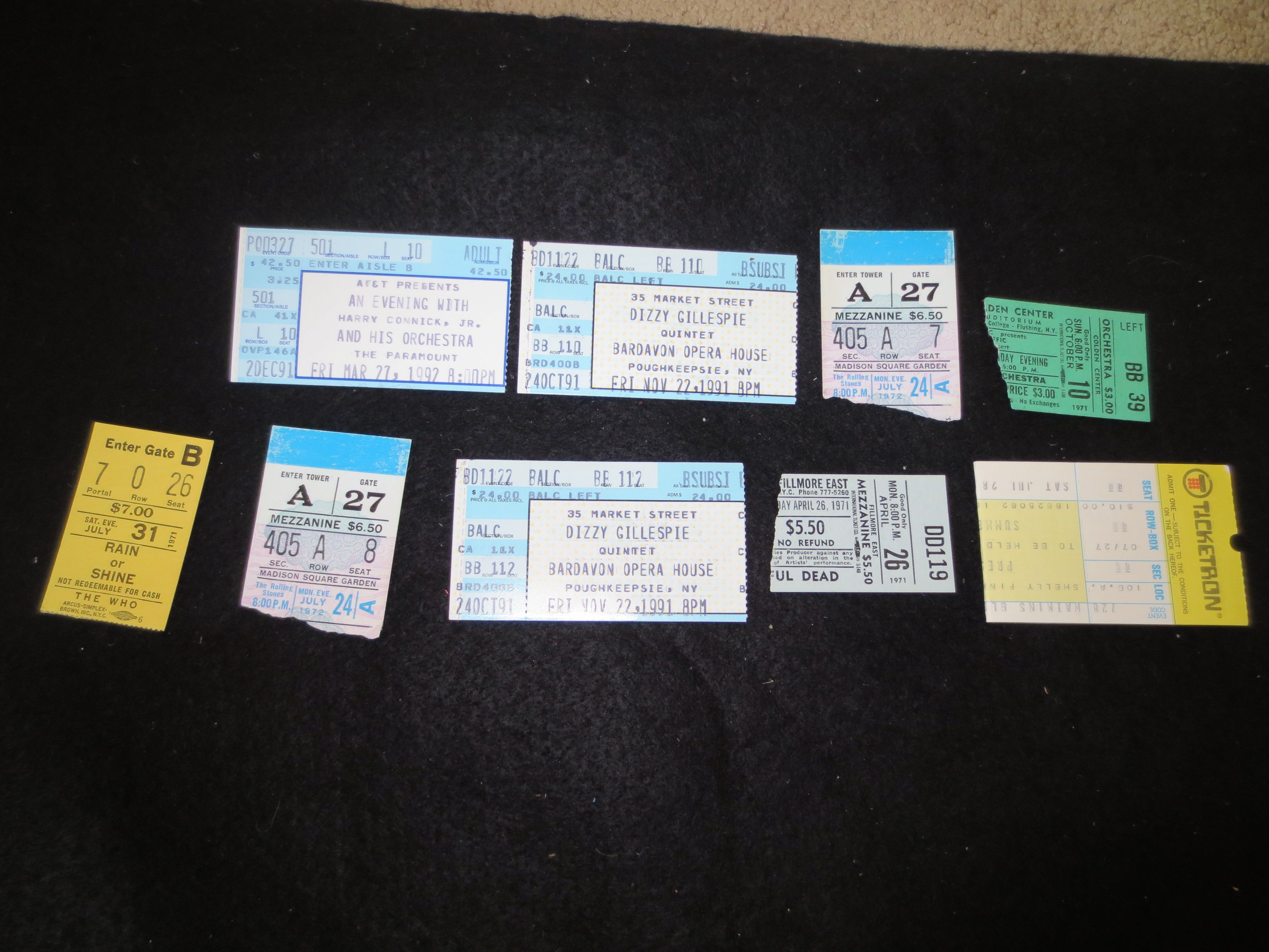 Lot Detail - (9) Vintage Concert Tickets Grateful Dead, The Who ...