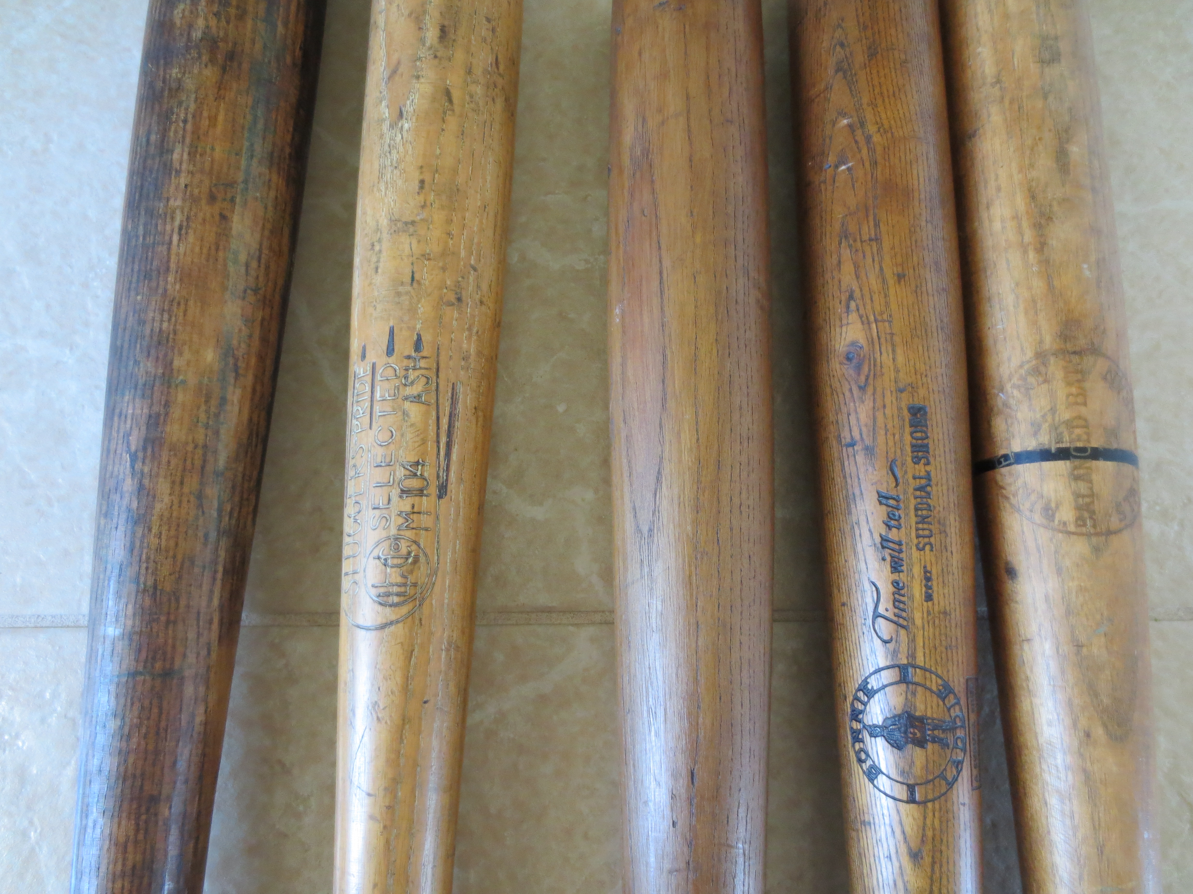 Lot Detail - (5) Vintage Store Model Baseball Bats Strange Knob Sundial ...