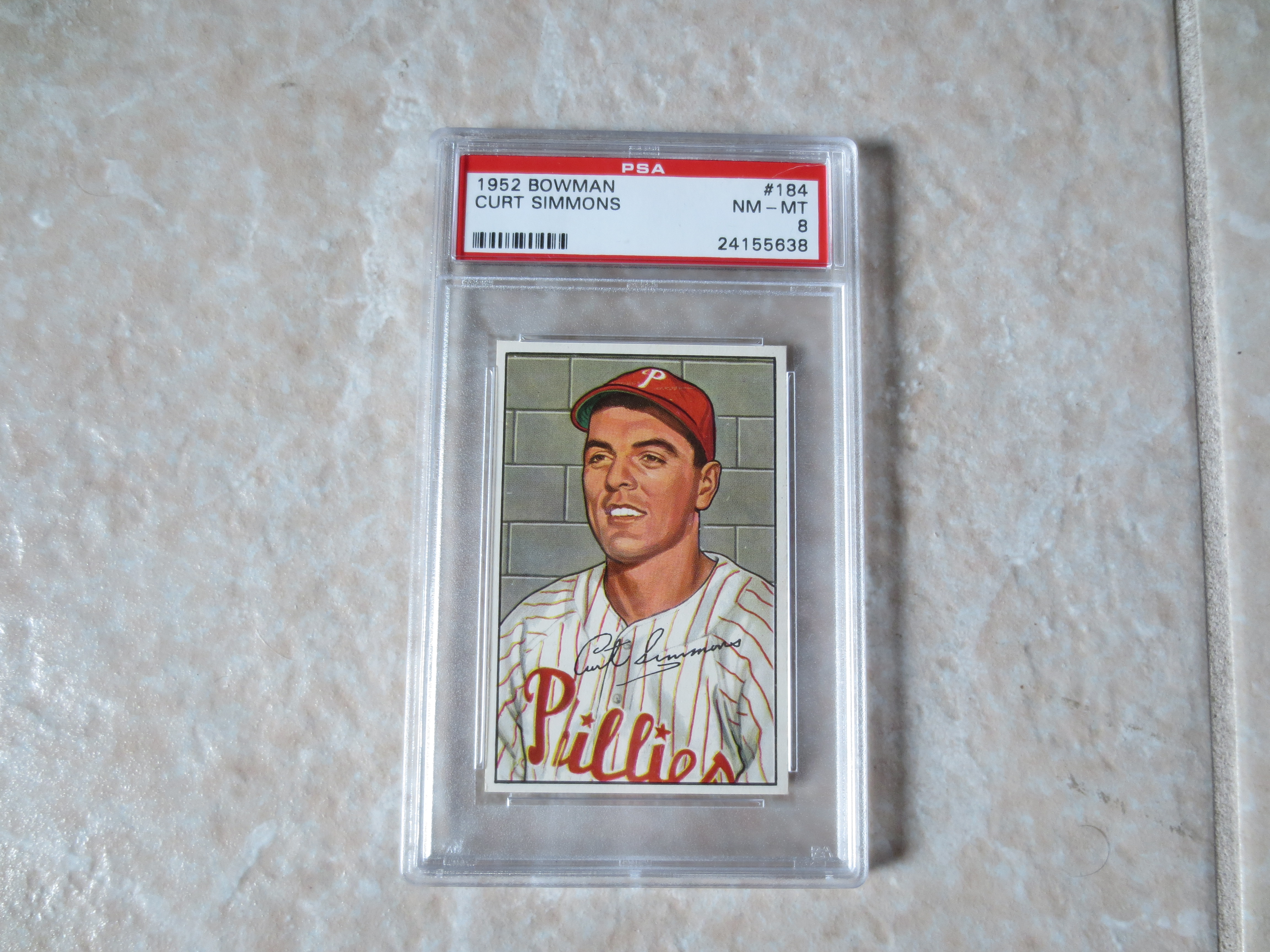 Lot Detail - 1952 Bowman Curt Simmons PSA 8 nmt-mt No Qualifiers #184 ...