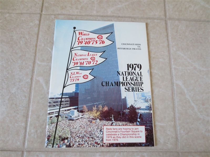 1979 National League Championship Baseball Series program PIrates at Reds