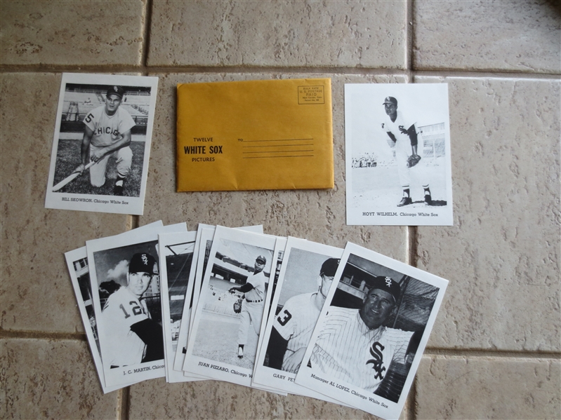 (12) 1960's Chicago White Sox 5 x 7 Black and White Photos with original envelope