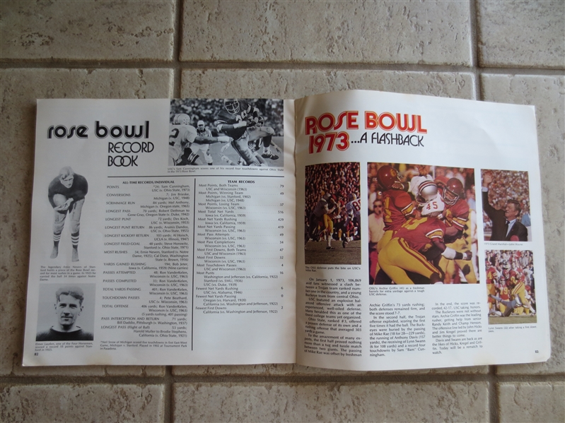 1974 Rose Bowl Program USC vs. Ohio State  Pat Haden, Lynn Swann