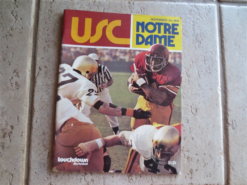 1974 Notre Dame at USC Football Program & Ticket The Great Comeback with Anthony Davis