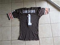 1991 Mike Lansford Cleveland Browns Game Worn Football Jersey MacGregor Sand-Knit  #1