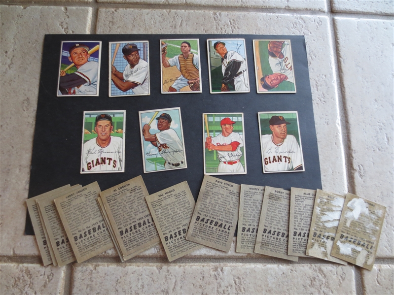 (23) 1952 Bowman Baseball Cards with stars and high numbers in assorted conditions