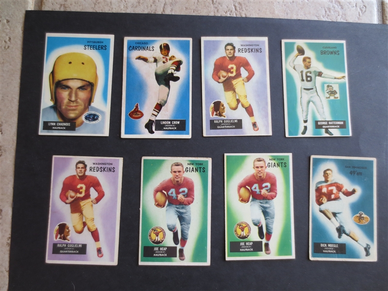 (8) 1955 Bowman Football Cards with duplication