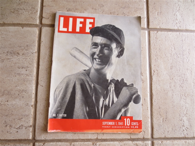 1941 Ted Williams Life Magazine No Mailing Label