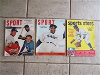 (3) 1950s Baseball Magazines with Jackie Robinson Covers