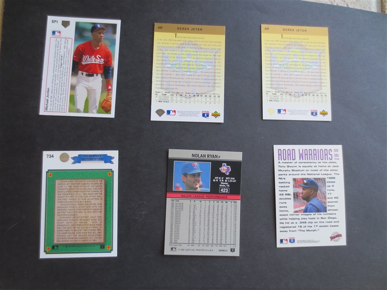 (6) 1990's Baseball Cards of Michael Jordan, Nolan Ryan, and Tony Gwynn