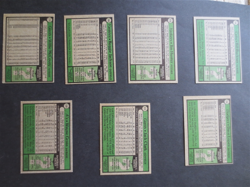 (7) 1979 Topps baseball cards including McCovey, Hunter, Reggie Jackson, Buckner